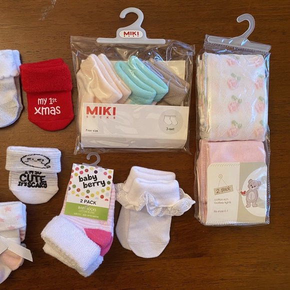BRAND NEW Baby Girl 0-3 3-6 Months Socks Bundles. - Picture 2 of 4
